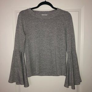 Gray bell sleeve top